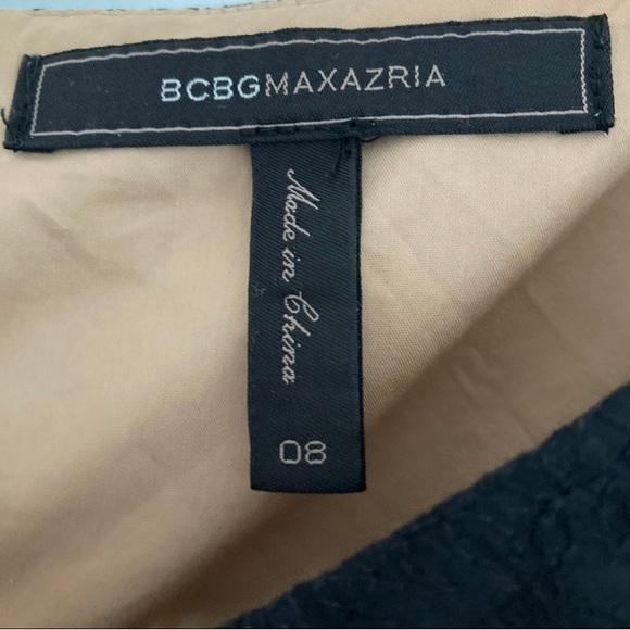 BCBGMAXAZRIA Black Embroidery Fit And flare Midi Dress Size 8 - Picture 11 of 13
